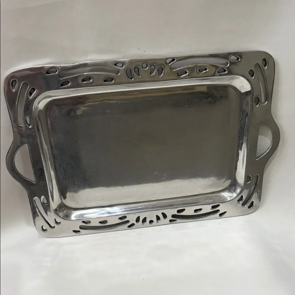 Holland Boone Polished Pewter Lead Tarnish Free Rectangular Tray 12 2/4 X 19